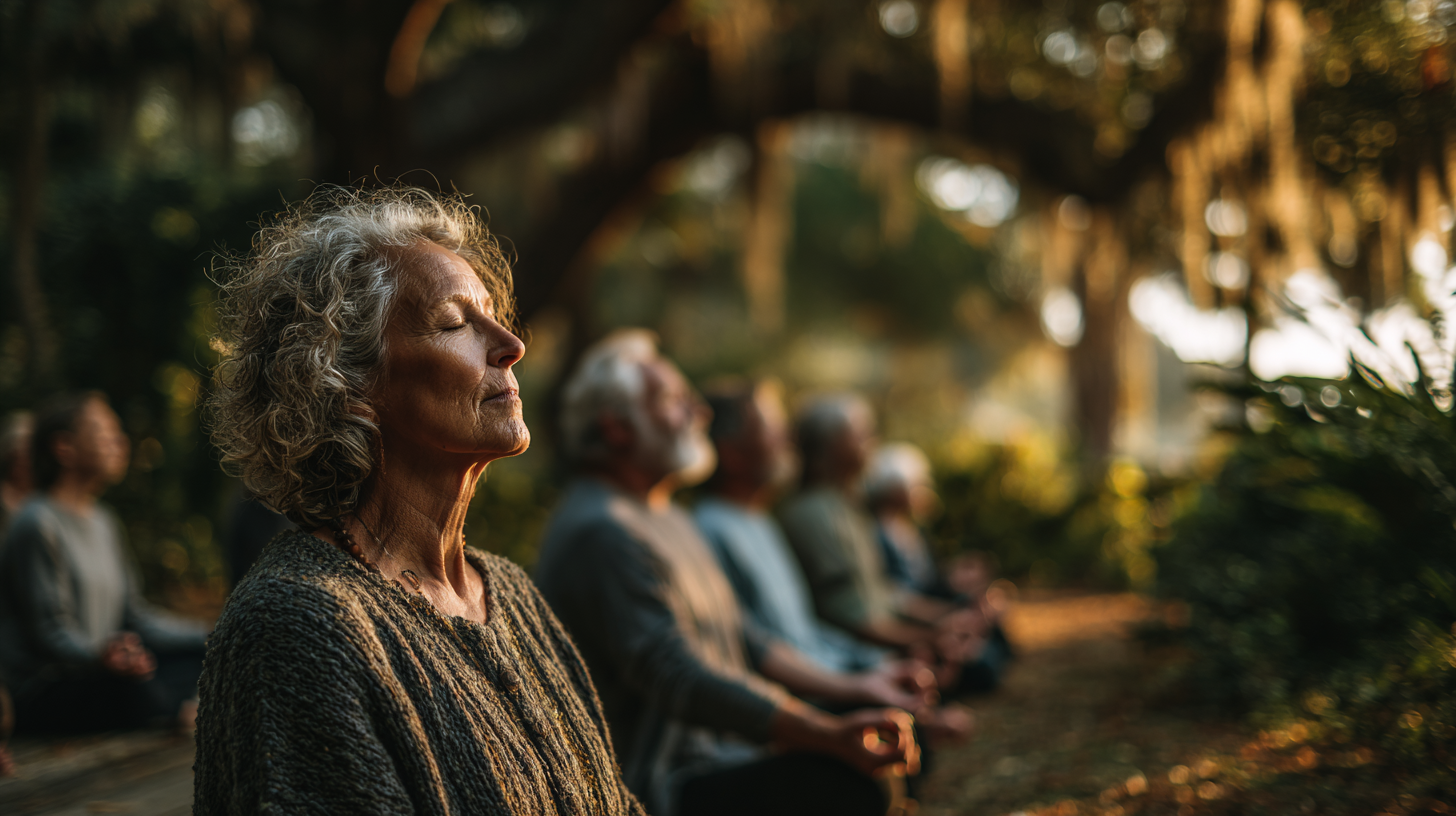 Йога заняття для старших людей у групі